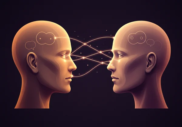 Two people exchanging ideas, showing active listening and empathy