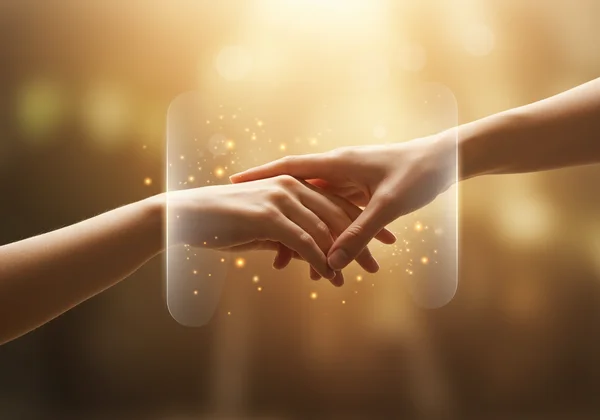 Interlocking hands forming a circle, symbolizing healthy