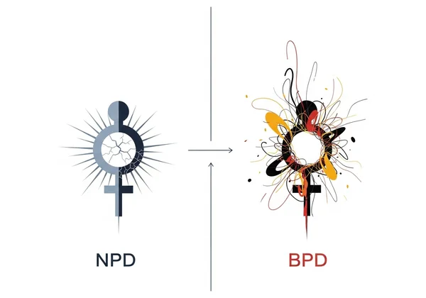 Visual comparison of NPD vs BPD core characteristics.