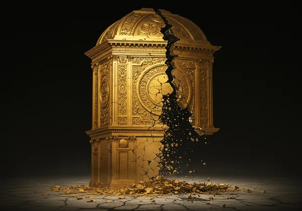 Conceptual image of grandiosity masking inner fragility