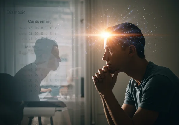 Person reflecting, seeking clarity or professional help