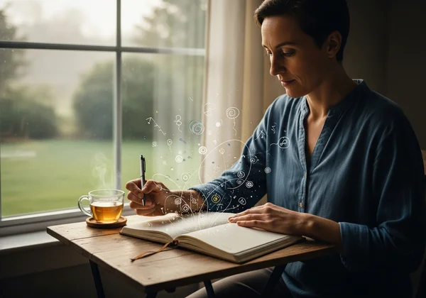 Person journaling, reflecting to build self-awareness