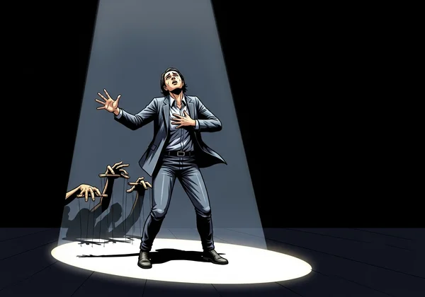 Illustration of a person playing the victim.