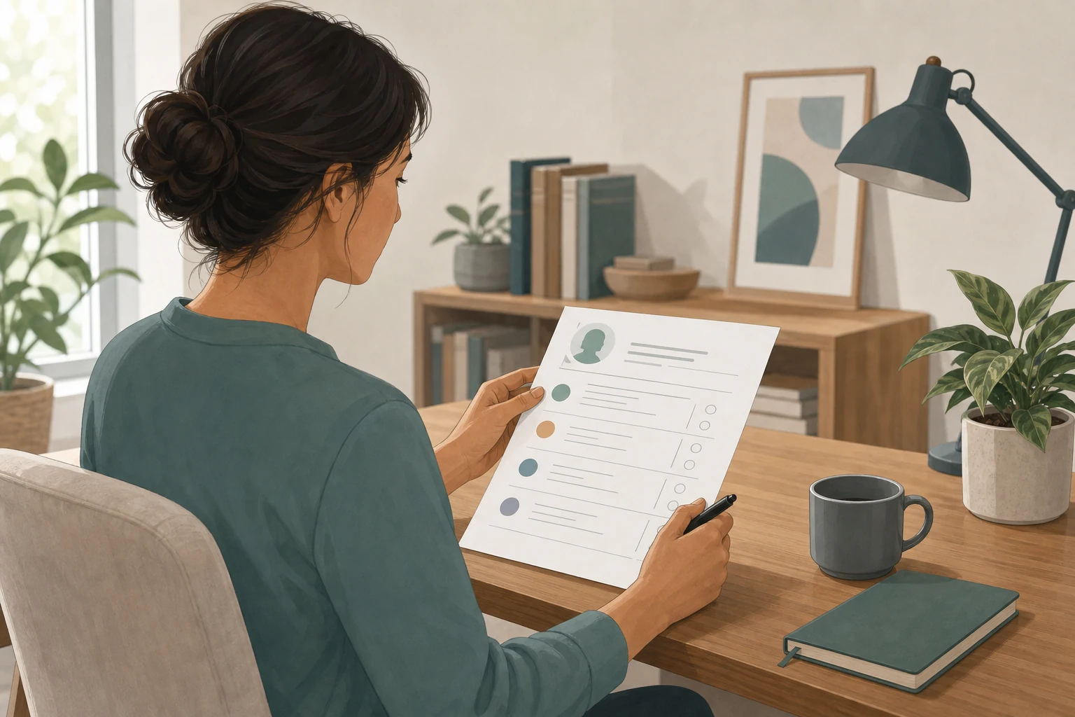 Person reviewing trait patterns